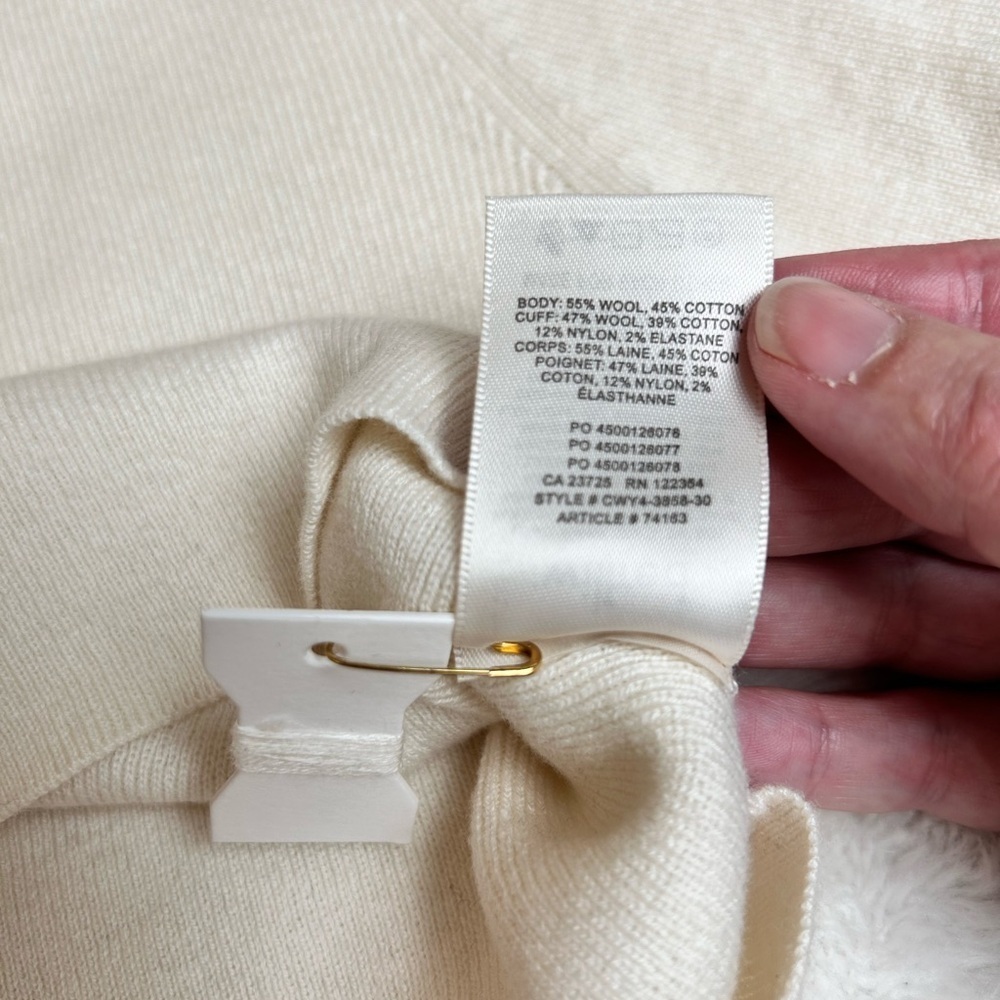 Aritzia Wilfred cream cropped turtleneck sweater, XS, wool-blend Cozy Ski Bunny - Picture 8 of 8
